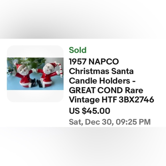RARE! Vintage 1957’s NAPCO Japan Kitsch Santa’s candle climber  figurines! - Picture 10 of 16